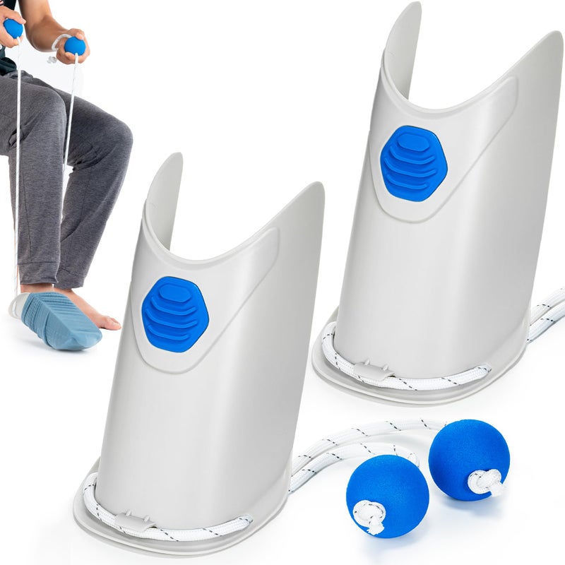 Sock Aid 2 Pack Socks Helper with Adjustable Cords Easy on Sock Aid Tool with Ergonomic Soft Foam Round Handles for Elderly Disabled Pregnant DiabeticsSock Helper Aide Tool